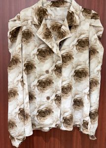 Floral Print Double-Breasted Shirt