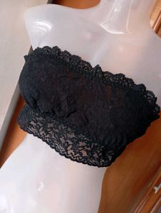 Lace Bandeau Bralette - Black