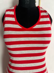 Striped Sleeveless Midi Dress
