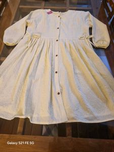 Creamy Button-Down Dress
