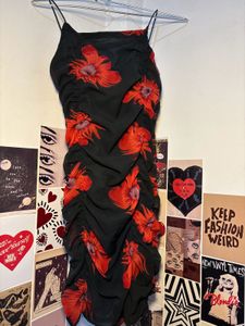 Hot Floral Ruched Mini Dress