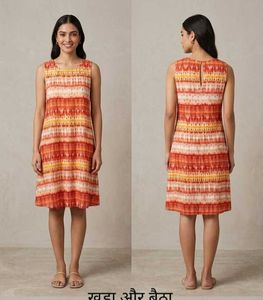 Boho Tie-Dye Sleeveless A-Line Dress