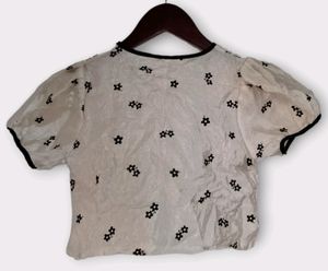 Cute Floral Bow Crop Top