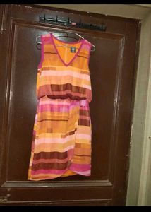 Striped Wrap Mini Dress