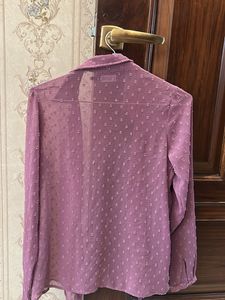 Chic Dotted Mesh Long Sleeve Shirt