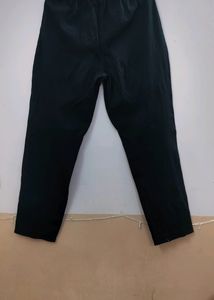 Jet Black Cotton Trouser