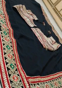 Embroidered saree with heavy stiched blouse