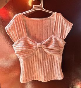 Cute Bow Detail Cropped Top