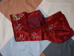 Marron Net Saree