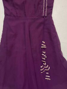 Elegant Purple Anarkali Kurta Set