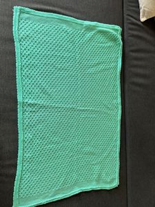 hand woven Green Textured baby blanket