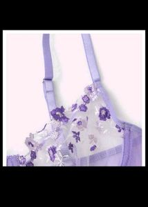 XL Floral Lace Embroidery Lingerie Set