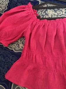 Hot Pink Off-Shoulder Top