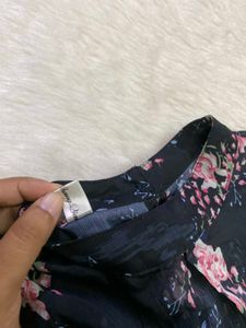 Floral Bell Sleeve Sheer Top