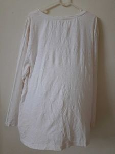 White Long Sleeve T-Shirt with Sequin Star