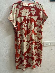 Mango 1xl  Floral Print Shirt Dress