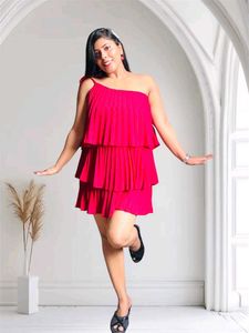 Pink Tiered Mini Dress