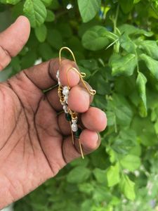 Exquisite Lotus Pearl Dangle Earrings