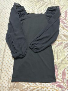 Chic Black Puff Sleeve Dress