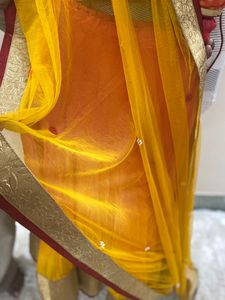 Orange Silk Blouse with Gold Trim