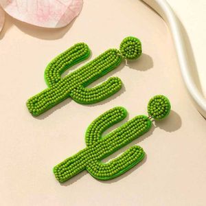 Cute Beaded Cactus Dangle Earrings💚