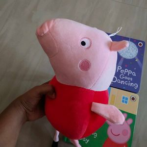 combo of plush toy with 2 peppa board bo
