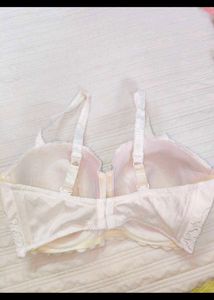 Elegant White Embroidered Bra