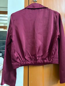 Chic Maroon Collared Blouse