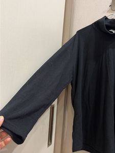 Black Mock Neck Long Sleeve Top