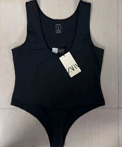 New Zara Basic Black Shapewear Bodysuit