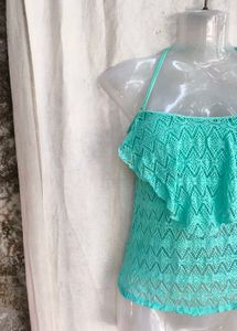 Aqua Lace Bikini Top