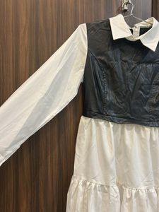 URBANIC Black &amp; White Tiered Dress