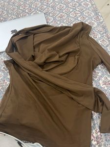new me Brown scarf Top