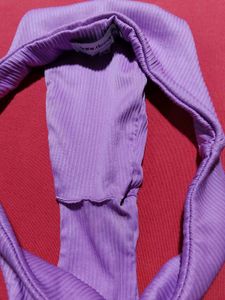 Purple Ribbed Bikini Panty