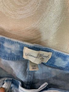High-Rise Acid Wash Distressed Denim Shorts