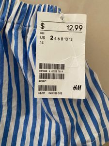 Blue &amp; White Striped Off-Shoulder Top