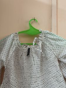 Chic Polka Dot Smocked Peplum Top