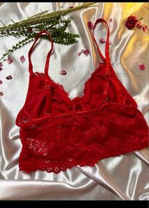 Red Mesh Corset Top