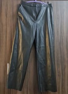 marks and spencer Leather Look Straight Leg Trouse