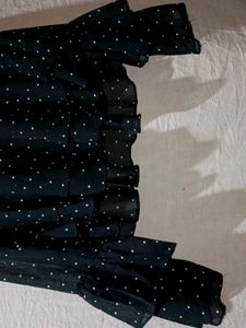 Black Polka Dot Ruffle Sleeve Top