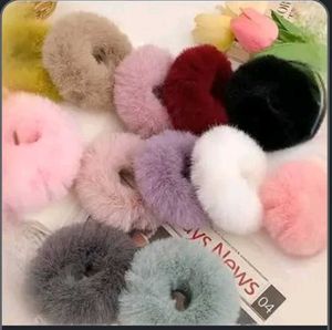 Fluffy Hair Scrunchies Set