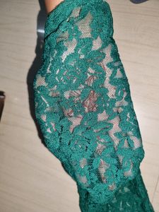 SHEIN Green Mini Dress With Lace Sleeves