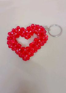 Handmade Red Heart Keychain