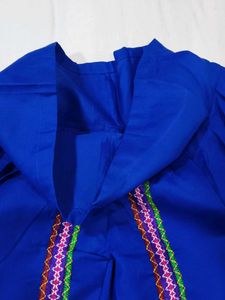 Embroidered Blue Kurta Set with Dhoti Pants
