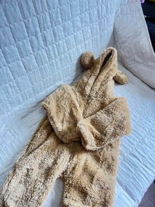Fuzzy Bear Hooded Jumpsuit