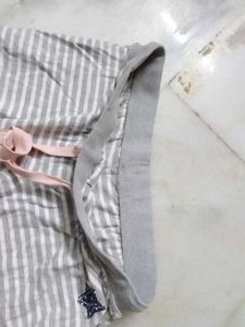 Gray Striped Dolphin Shorts