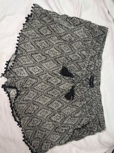 Boho Patterned Shorts with Tassels