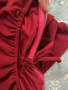 Chic Red Strapless Ruched Top