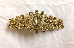 Elegant Gold Crystal French Barrette