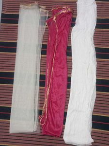 Beautiful Pink and White Dupatta Set​Set of 3 Ethn